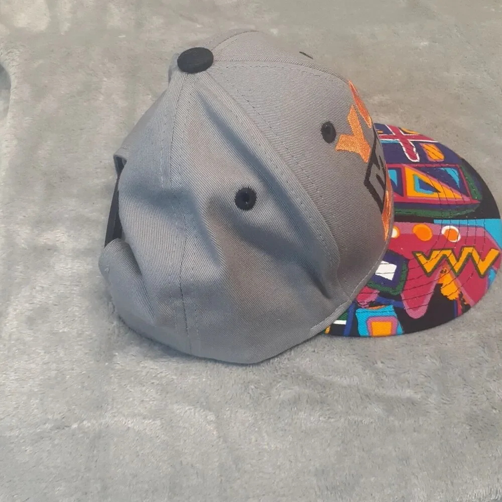 BOY'S SNAPBACK Baseball Hat YOU MAD BRO Gray Multicolored Graphics Geometric